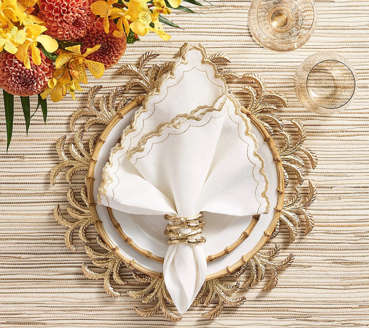 Arches Napkin White & Gold