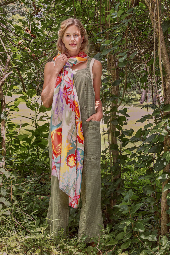 Printed Springtime Wildflowers Scarf