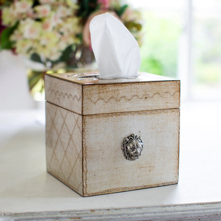 Florentino Leone Wooden Tissue Box Cover