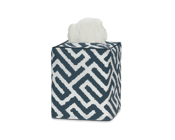 Matouk Schumacher Gabriel Tissue Box Cover Indigo