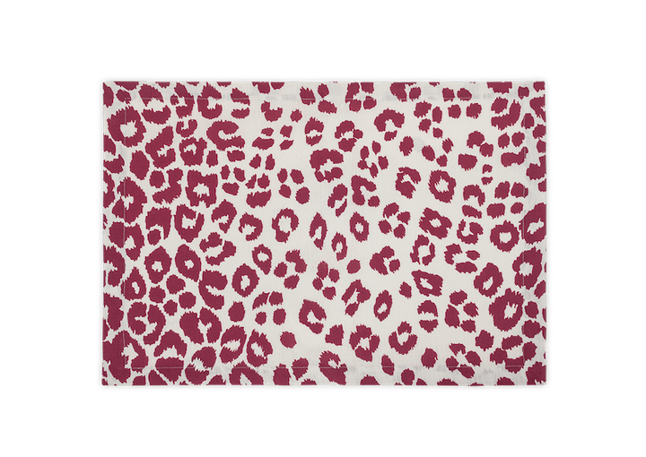 Matouk Schumacher Iconic Leopard Table Crimson