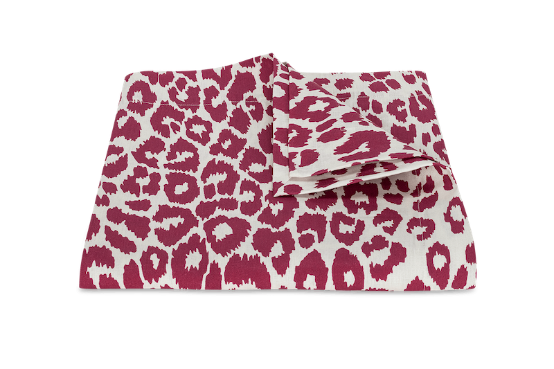 Matouk Schumacher Iconic Leopard Table Crimson
