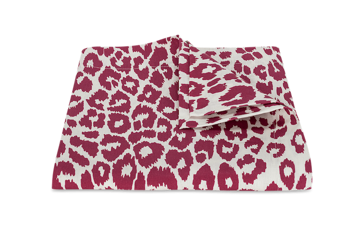 Matouk Schumacher Iconic Leopard Table Crimson