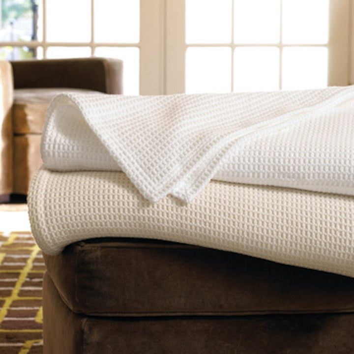 Riviera Waffle Weave Blanket Linen