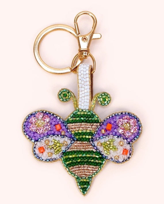 Brilliant Bumblebee Beaded Keyring