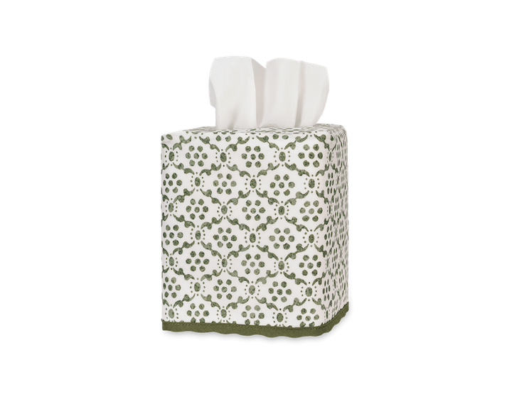 Matouk Laksha Tissue Box Cover Moss