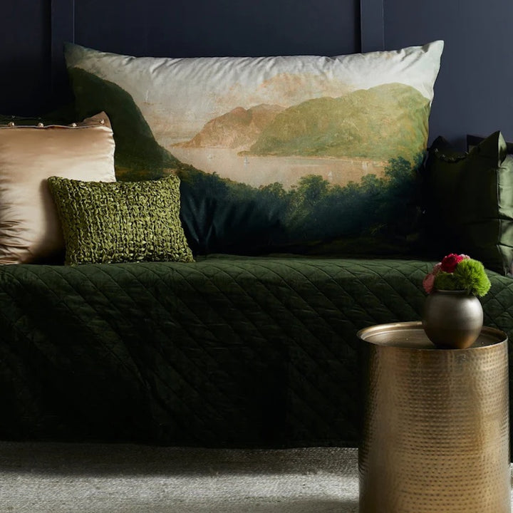 Velvet Coverlet Set in Pine