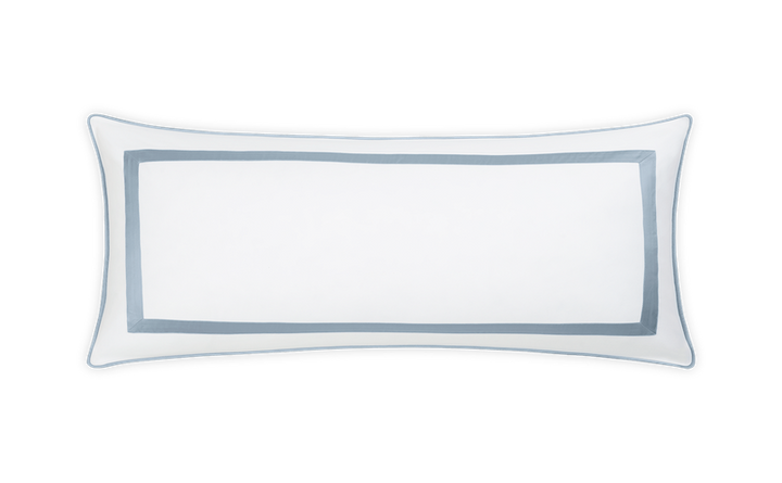 Matouk Louise Pique Lumbar Pillow Cover Hazy Blue