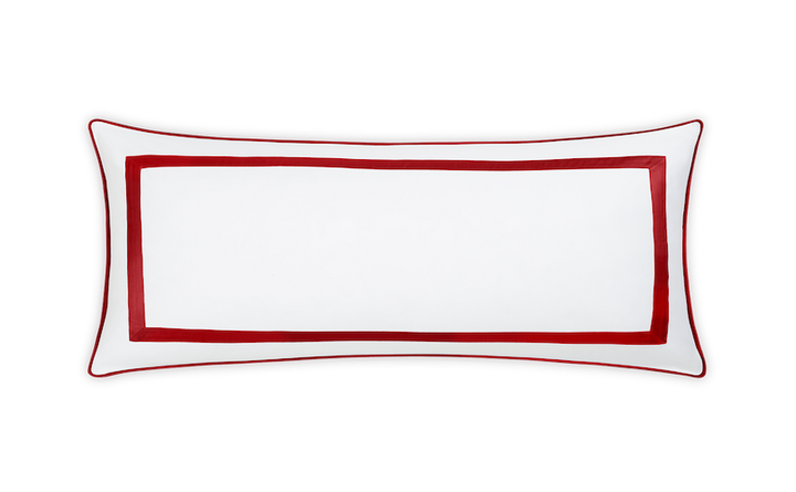 Matouk Louise Pique Lumbar Pillow Cover Scarlet