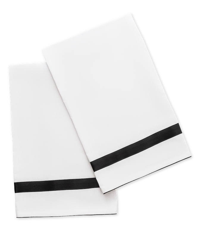 Matouk Lowell Guest Towels Black