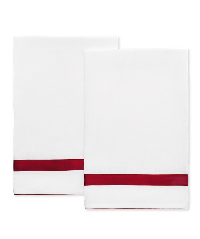 Matouk Lowell Guest Towels Scarlet