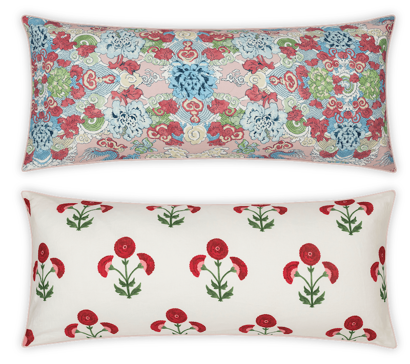 Matouk Schumacher Reversible Pillow Collection Gisele Scarlet/Magic Paradise