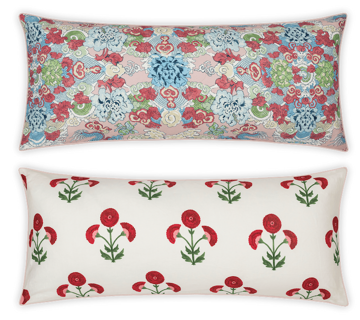 Matouk Schumacher Reversible Pillow Collection Gisele Scarlet/Magic Paradise