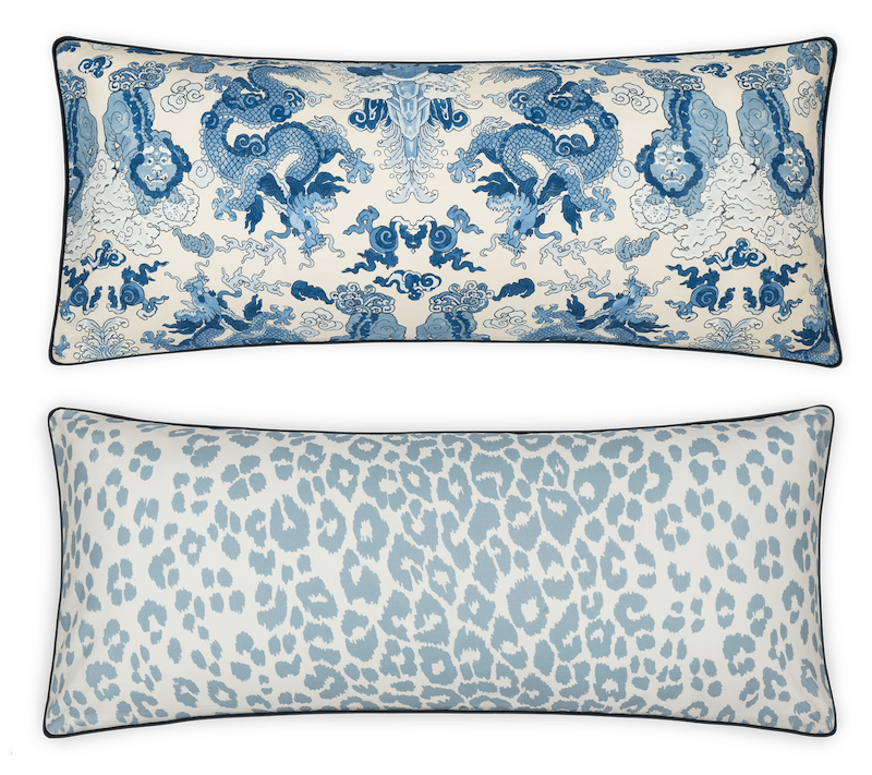 Matouk Schumacher Reversible Pillow Collection Magic Blue/Iconic Sky
