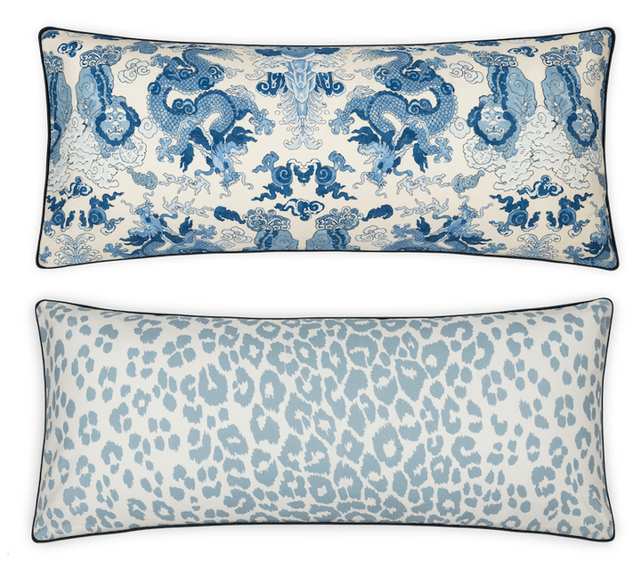 Matouk Schumacher Reversible Pillow Collection Magic Blue/Iconic Sky