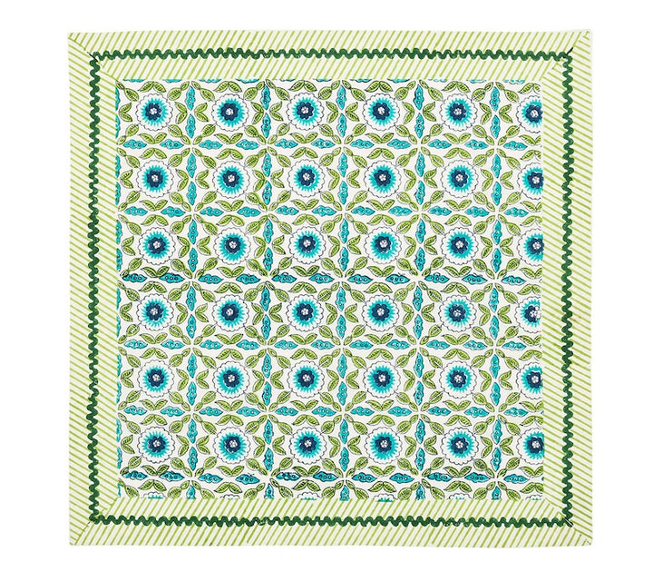 Majorelle Napkin in White, Blue & Green