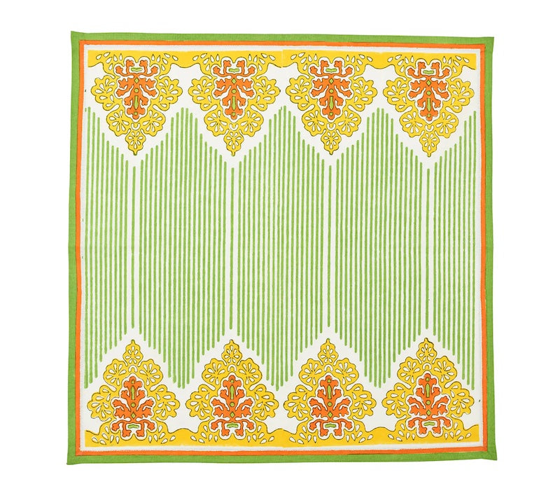 Filigree Napkin in White, Yellow & Green