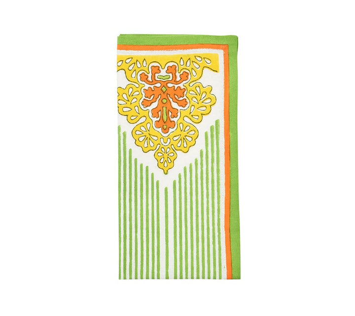 Filigree Napkin in White, Yellow & Green