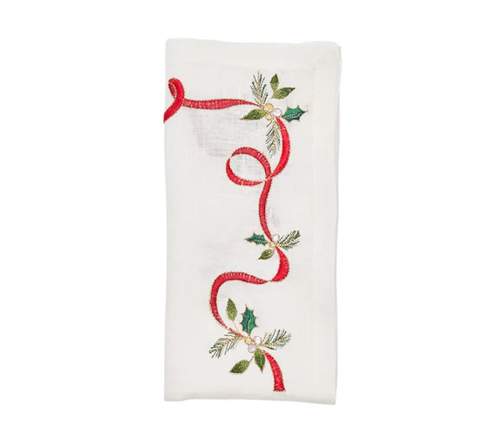 Xmas Ribbon Napkins Clear