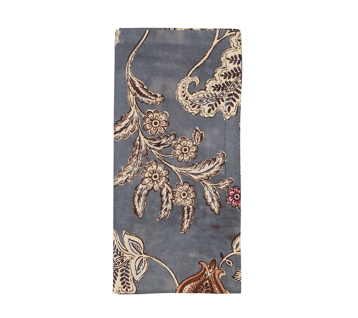 Paisley Vine Napkin in Blue & Gray