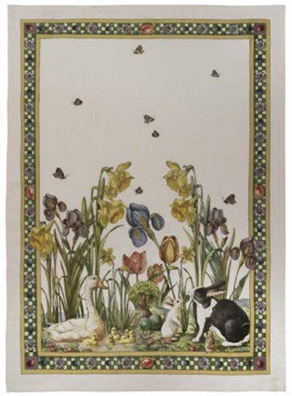 Bunny Garden Kitchen Towel Giallo