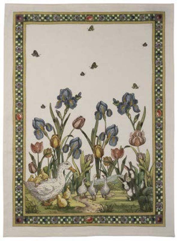 Bunny Garden Kitchen Towel Azzurro