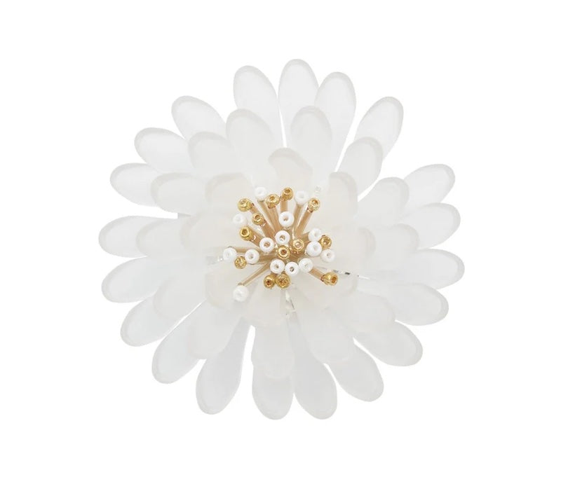 Cosmos Napkin Ring in White & Gold