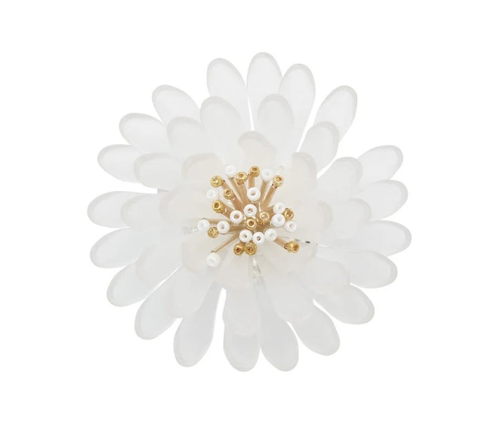 Cosmos Napkin Ring in White & Gold