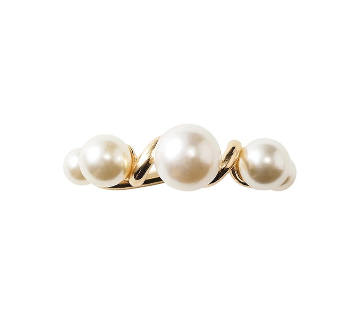 Pearl Drift Napkin Ring in Pearl & Gold