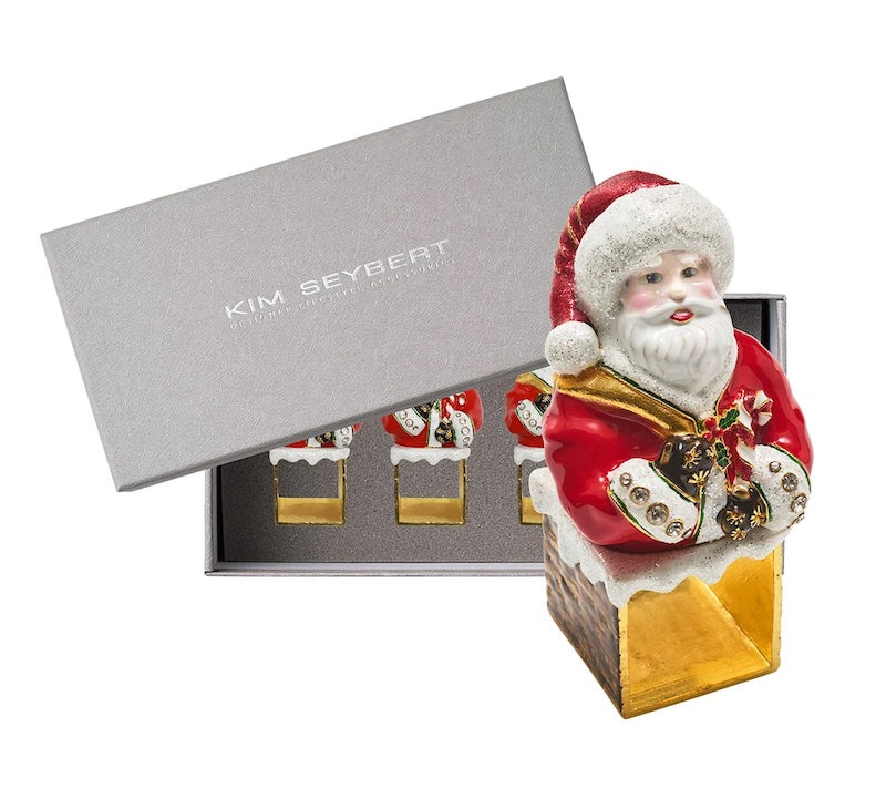 Santa Napkin Ring in Red & White