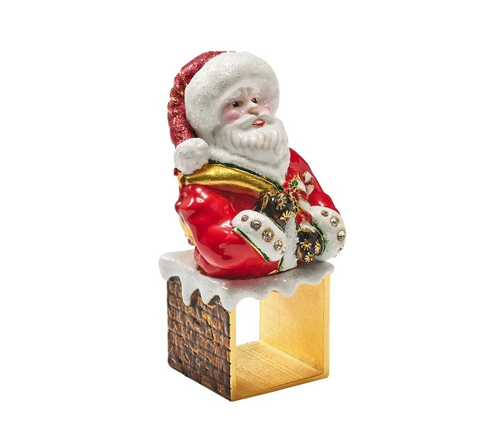 Santa Napkin Ring in Red & White