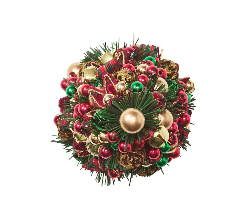 Tinsel Tree Napkin Ring in Red, Green & Gold