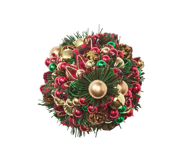 Tinsel Tree Napkin Ring in Red, Green & Gold