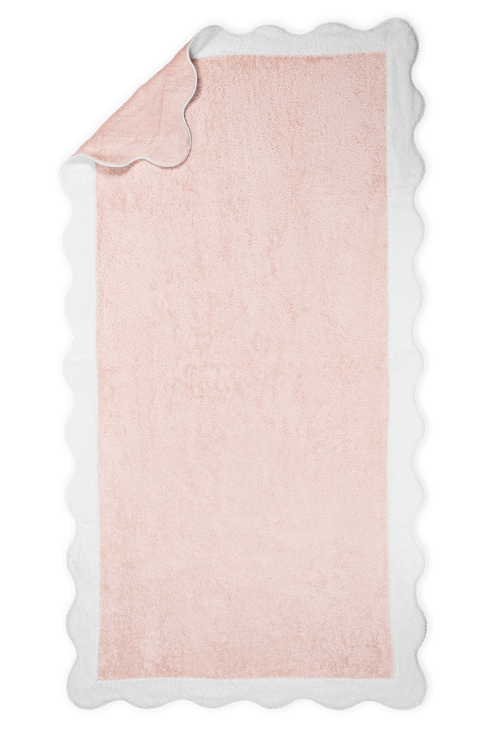 Matouk Neptune Pool Towel Blush and White