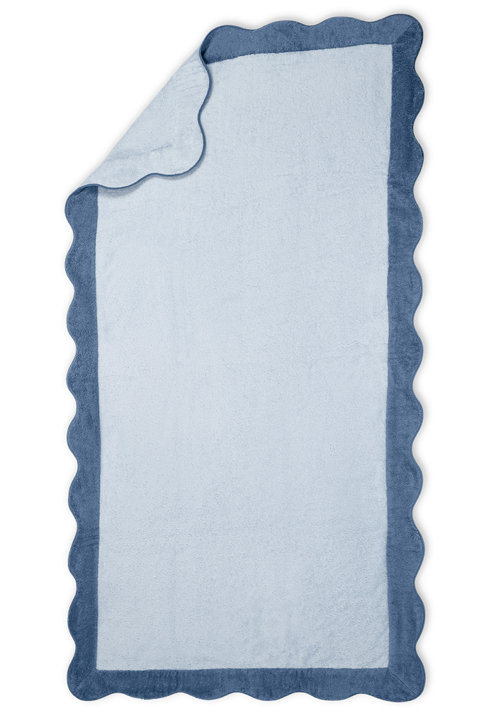 Matouk Neptune Pool Towel Light Blue and Sea