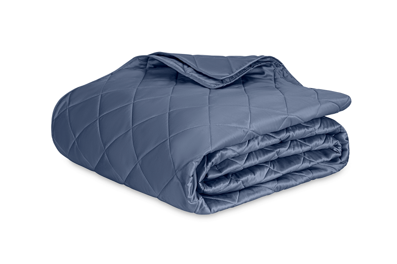 Matouk Nocturne Quilt Steel Blue