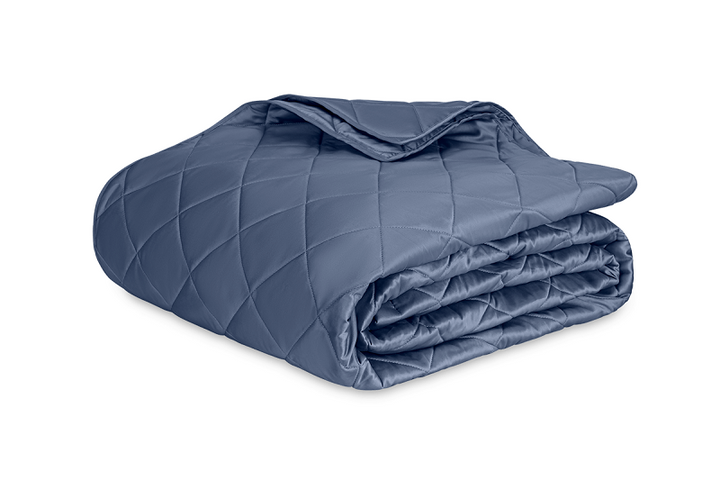 Matouk Nocturne Quilt Steel Blue