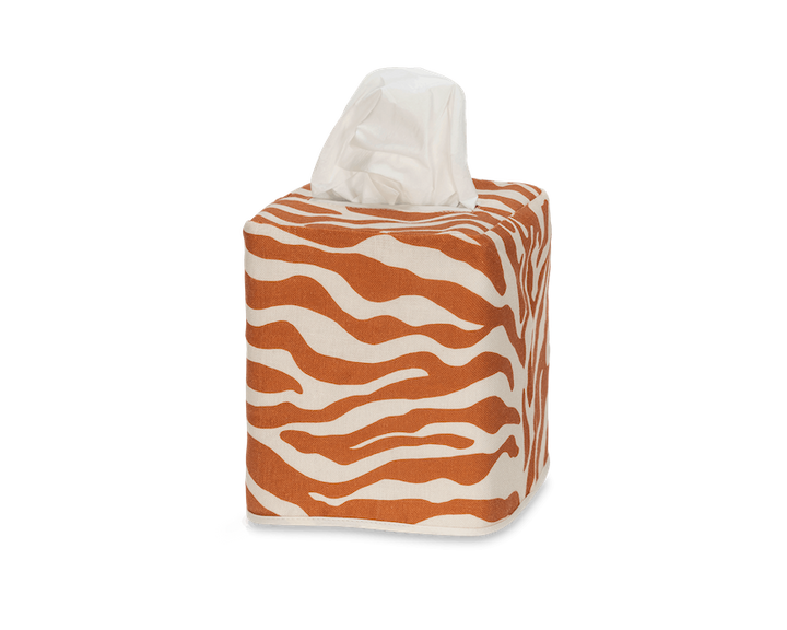 Matouk Schumacher Regine Tissue Box Cover Persimmon