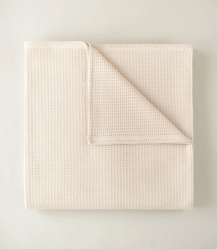 Riviera Waffle Weave Blanket Linen