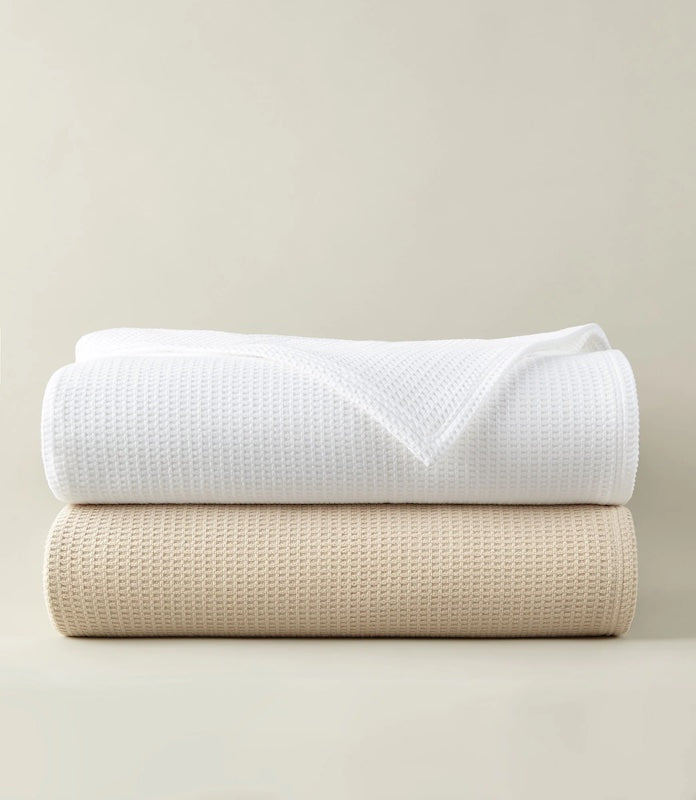 Riviera Waffle Weave Blanket Linen