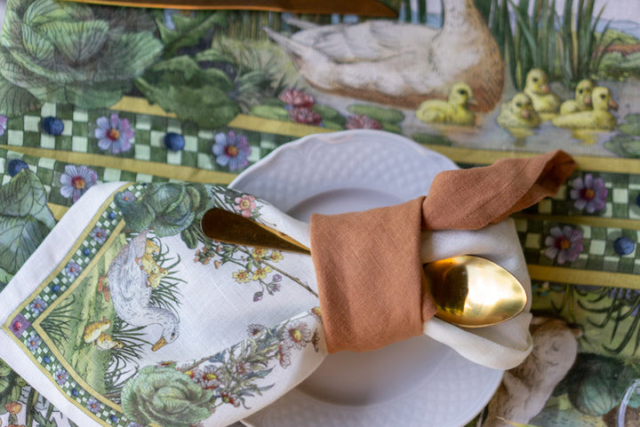 Bunny Garden Dinner Napkins Linen