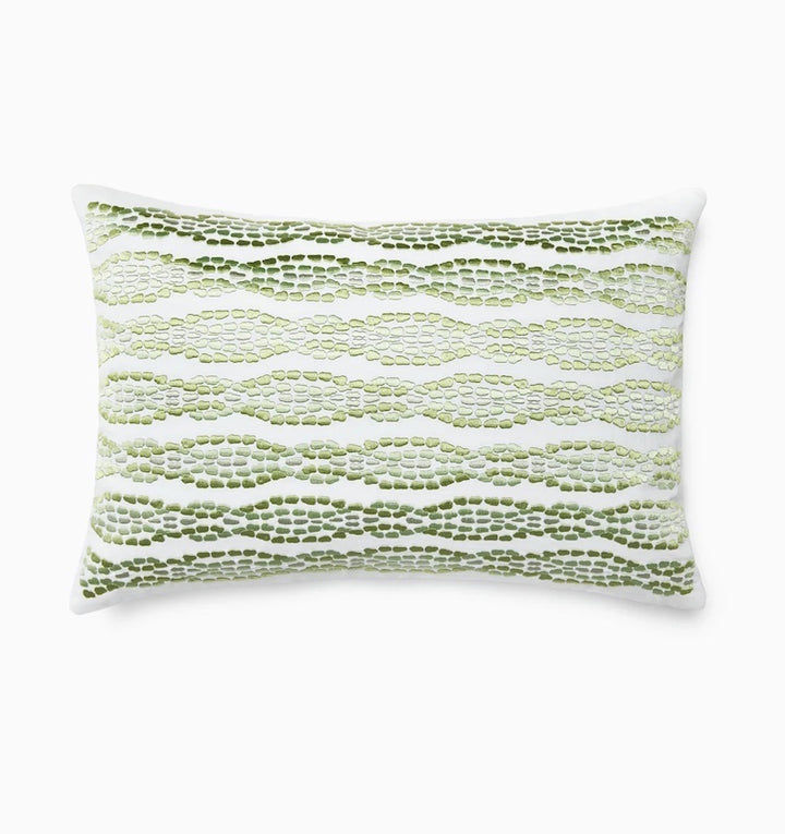 Cobblestones Decorative Pillows in White and Green