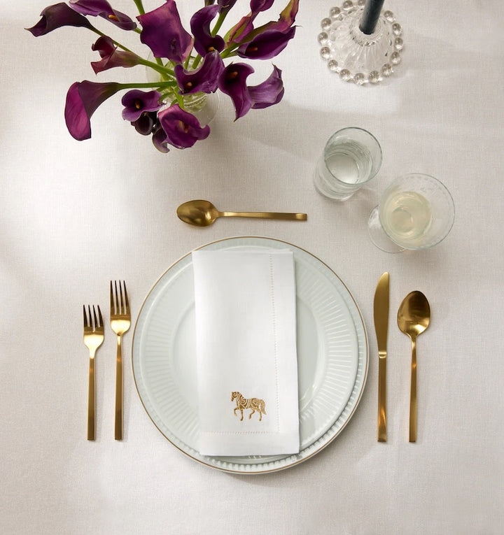 Year Of The Horse Napkins in White and Gold
