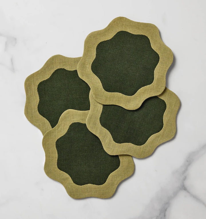 Ondulato Napkins Forest and Celadon