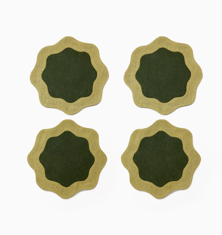 Ondulato Napkins Forest and Celadon