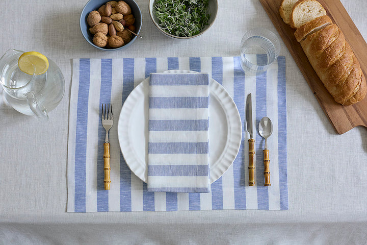 Stramare Table Linens in White and Natural