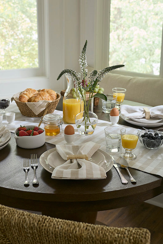Stramare Table Linens in White and Ocean