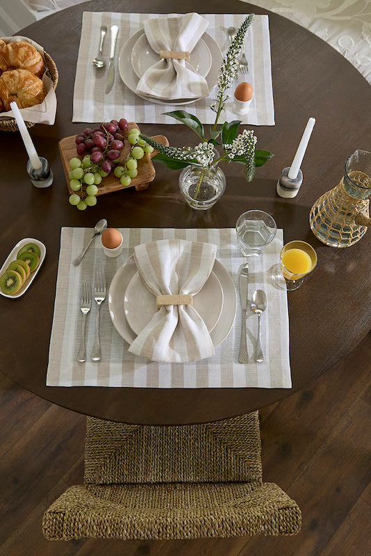 Stramare Table Linens in White and Ocean
