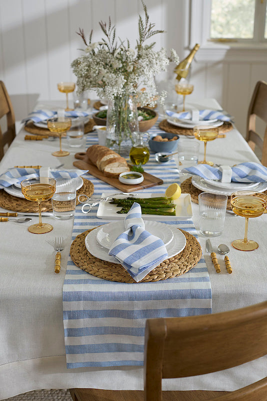 Stramare Table Linens in White and Natural