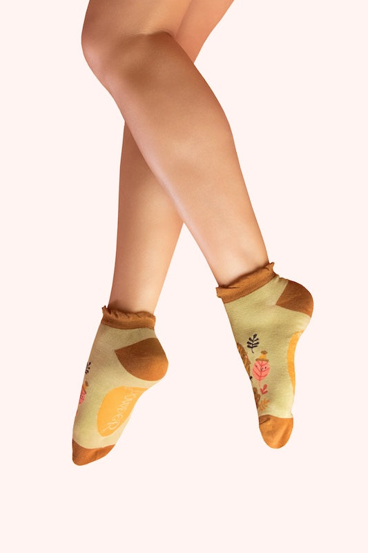 Happy Leaves Trainer Socks